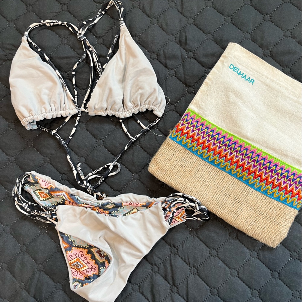 DEL MAAR bikini 👙 reversible, with duster - Picture 4 of 10